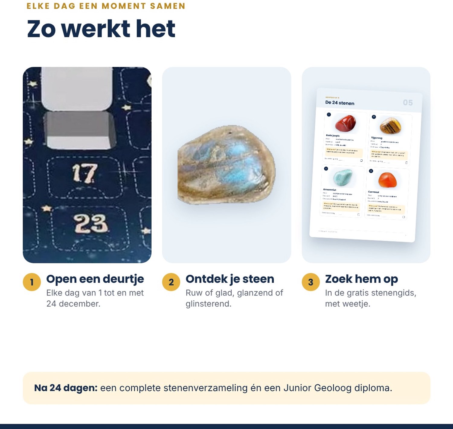 Adventskalender Kinderen 2026 – 24 Echte Edelstenen & Mineralen – Incl. Gratis Stenengids (e-book) – Educatief Kerstcadeau voor Jongens en Meisjes – foto 2