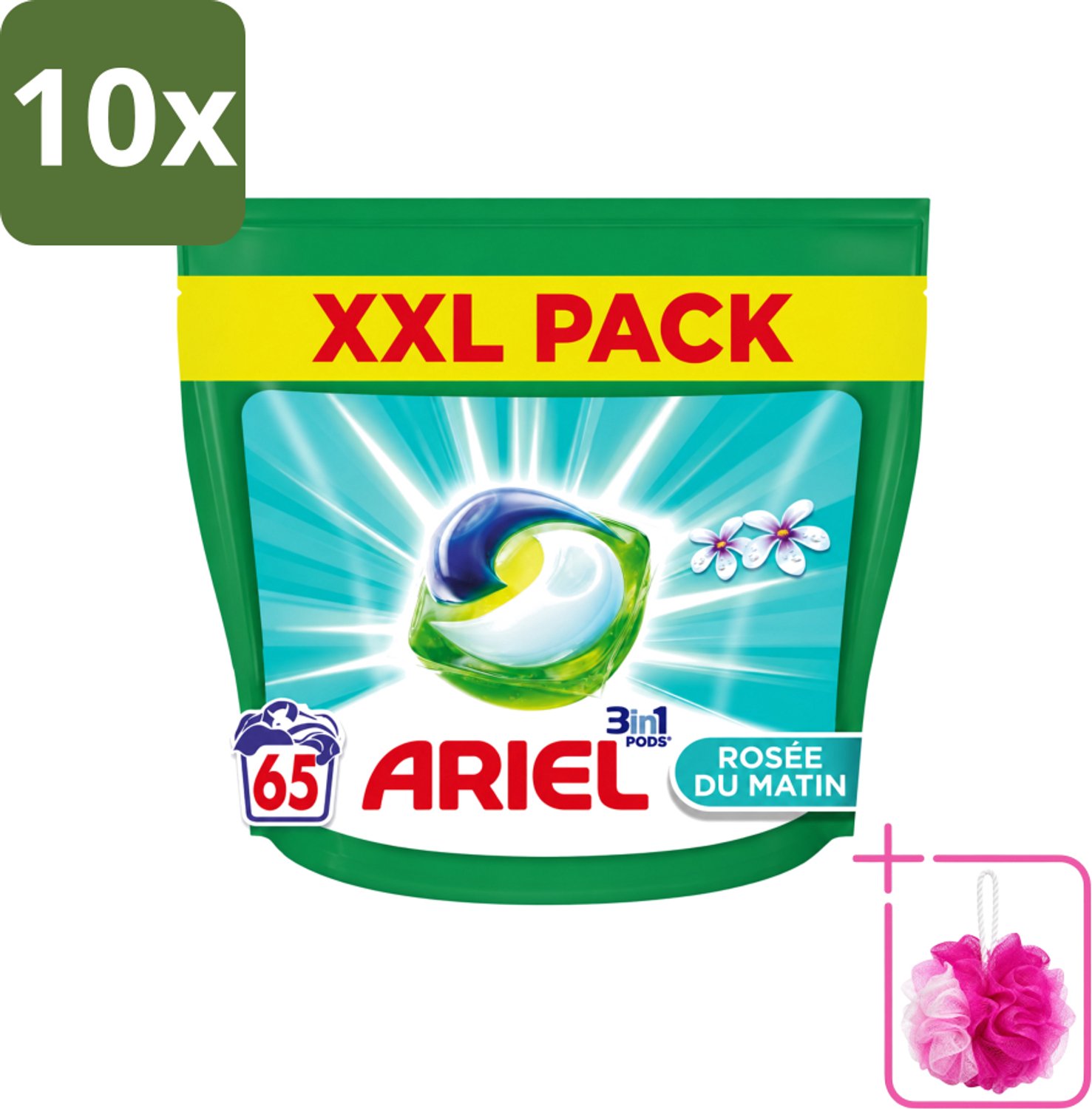 10 x Ariel – Pods 3in1 – Rosée du Matin – 1332 g – 65 wasbeurten - Bulkverpakking - Ariel 3in1 Pods Rosée du Matin - Douchemop - 3in1 waspods