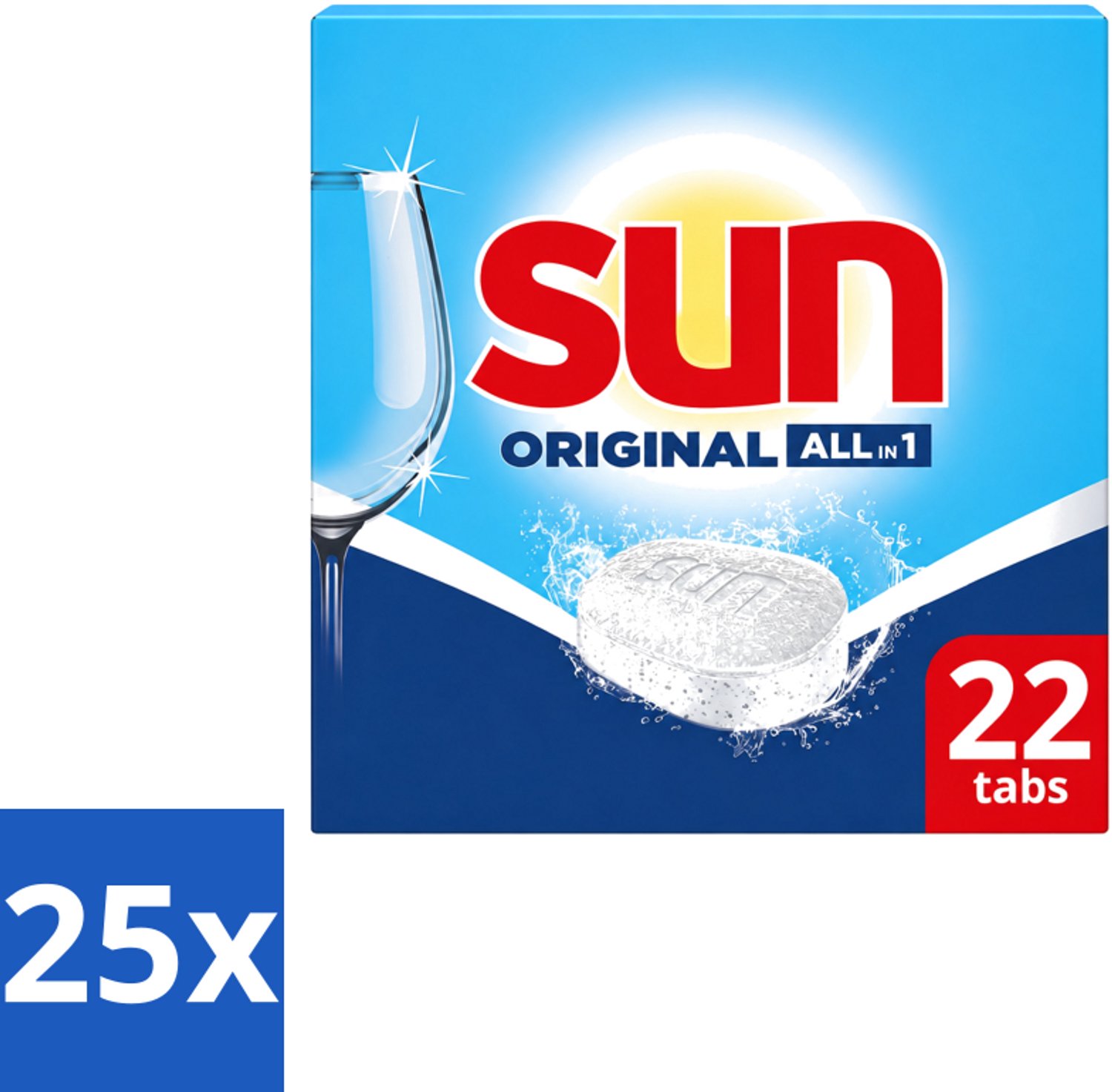 25 x Sun – Vaatwastabletten – All-in-1 Original – 22 tabletten - Voordeelverpakking - 25 stuks