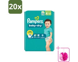 20 x Pampers – Luiers – Baby Dry Maat 6 – 22 Luiers - Bulkverpakking - Baby luier - Douchemop - Droge luier