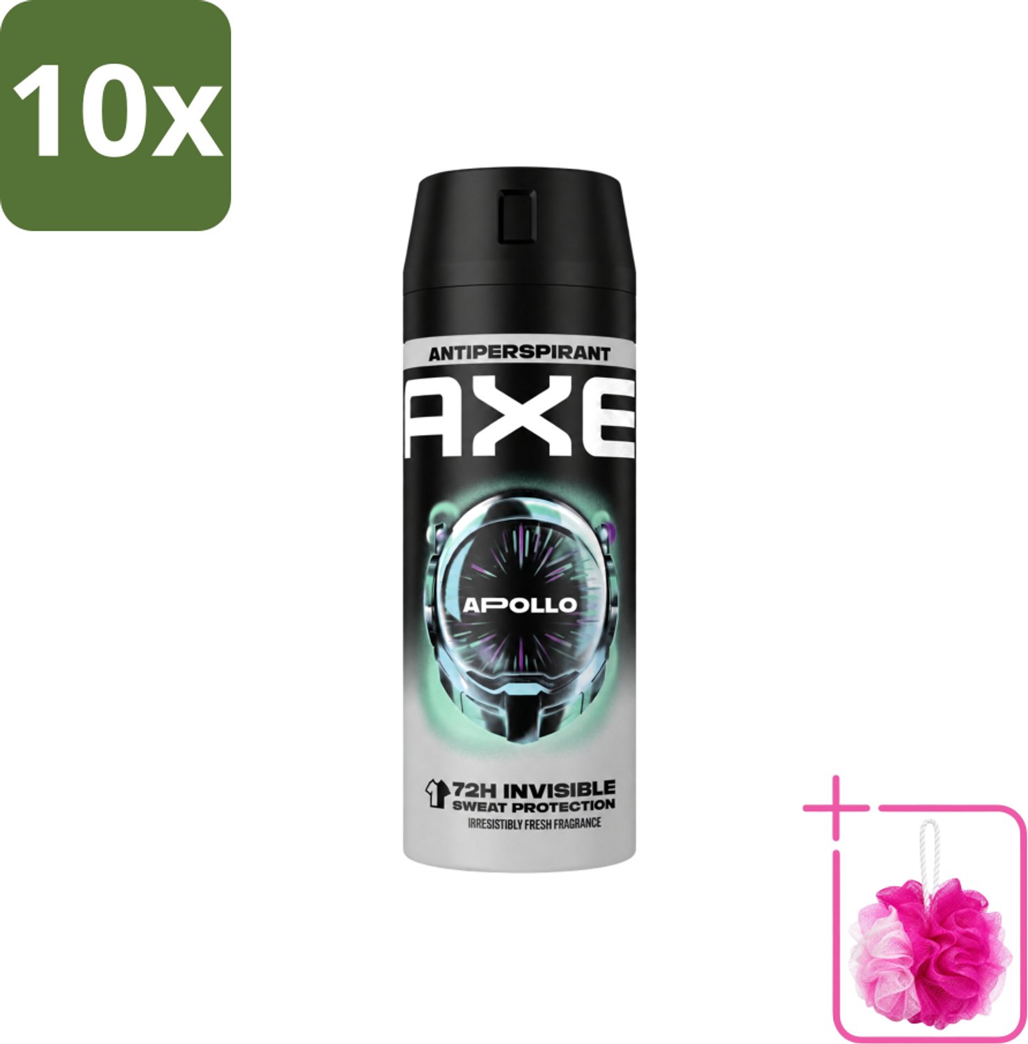 10 x Axe - Deodorant Spray - 72hrs Anti Sweat - Apollo - 150 ml - Bulkverpakking - Anti transpirant spray - Douchemop - Zweetbestendig