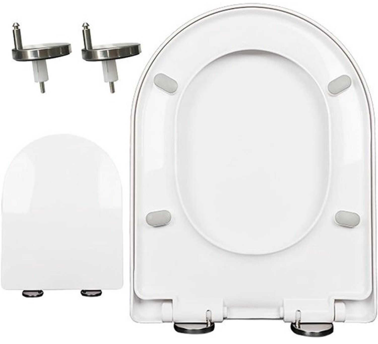 Toiletbril vervanging - Toiletzitting met deksel - Badkamer vernieuwen - Langzaam sluitend - Standaard/langwerpig - Wit