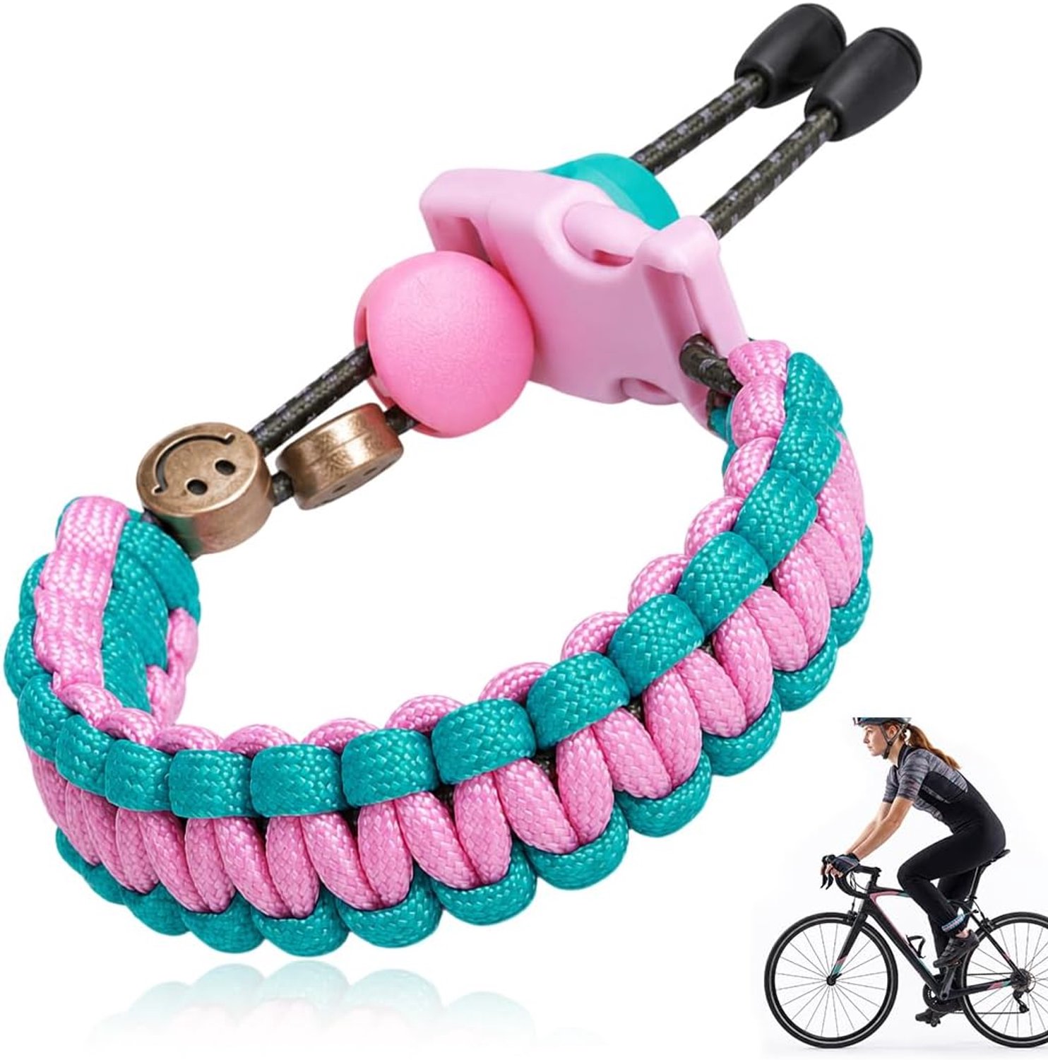 Fermapantaloni Per Bicicletta, Fascia Elastica Riflettente Che Protegge Dalla Sporcizia, Ideale Per Ciclisti, Podisti E Escursionisti, Colore Azzurro Rosa