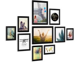 Collage Fotolijst Set Zwart MDF - 10 Delig