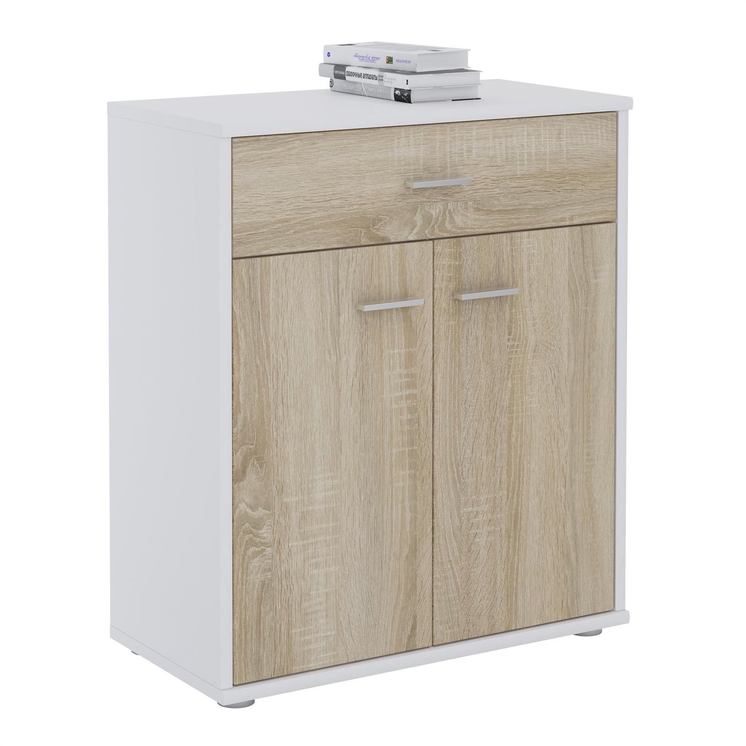IDIMEX Commode TOMMY met lade - Wit/Sonoma-eik