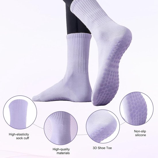 6 Paar Dames Antislip Sokken - Pilates, Yoga, Dans & Fitness — afbeelding 4