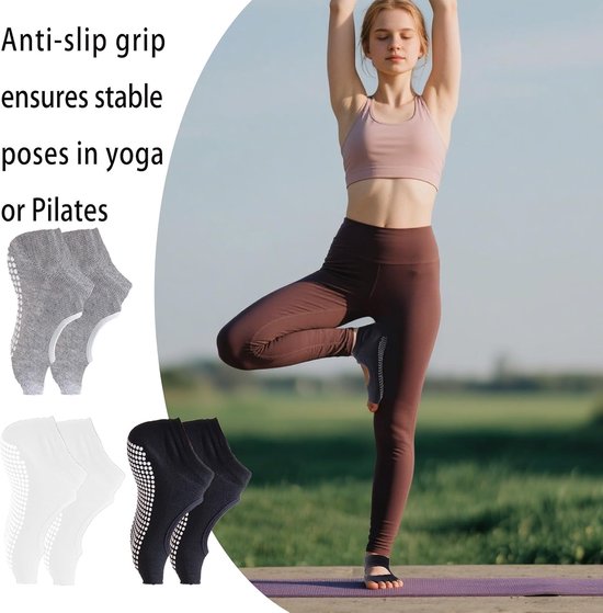 3 Paar Yogakousen Dames - Antislip, Teenloos, Ademend & Comfortabel — afbeelding 4
