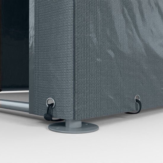Opbergtent Buiten – Garage Tent – Tuinkas – Motor Tent – Caravan Tent – Donkergrijs – Waterafstotend PE – Robuust Metalen Frame – 160x218x172 cm — afbeelding 2
