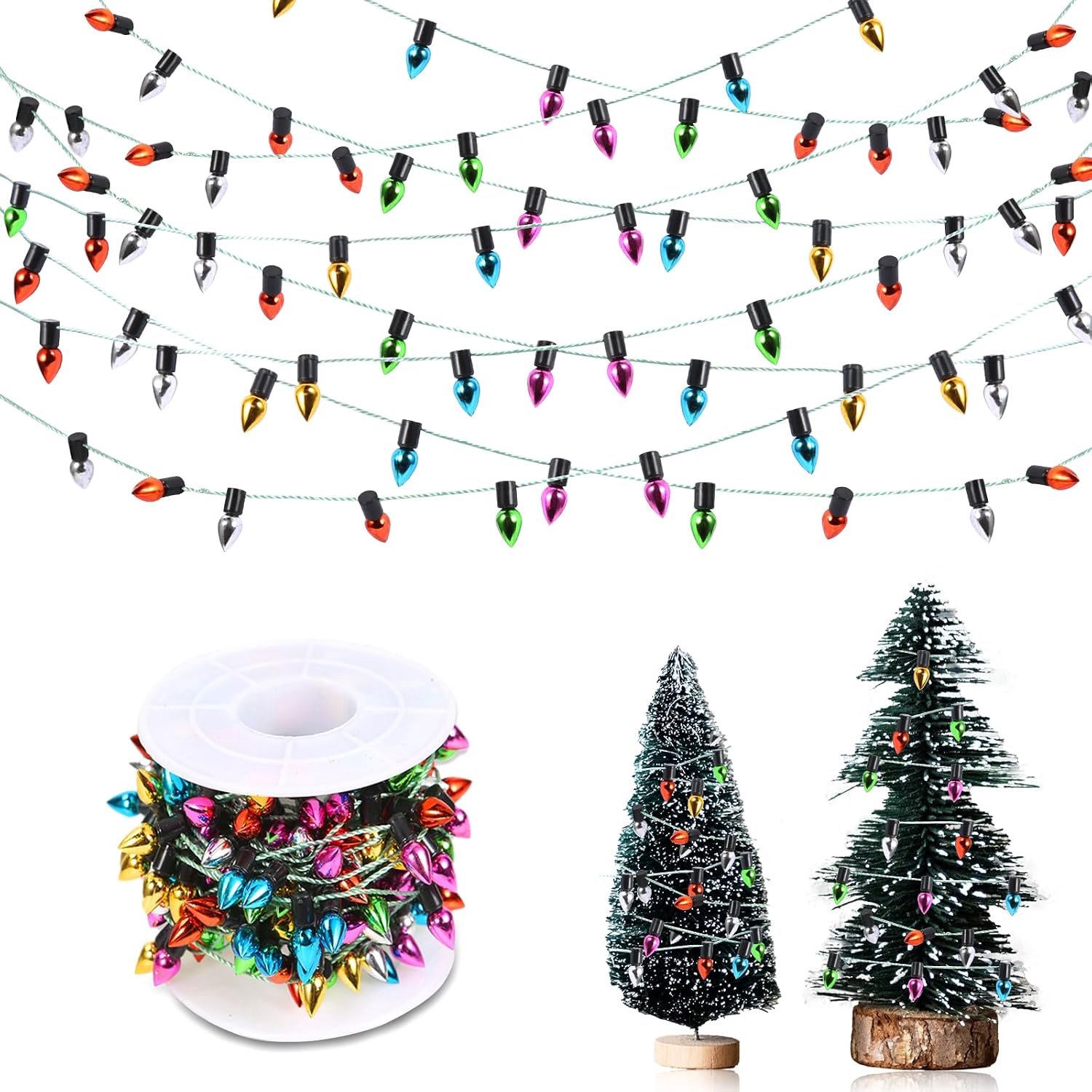Mini Fairy Lights Poppenhuis 5 m Kunstmatige Fairy Lights 1:12 Fake Kerst Lichtslingers Accessoires voor Thuis Miniatuur - Vemera