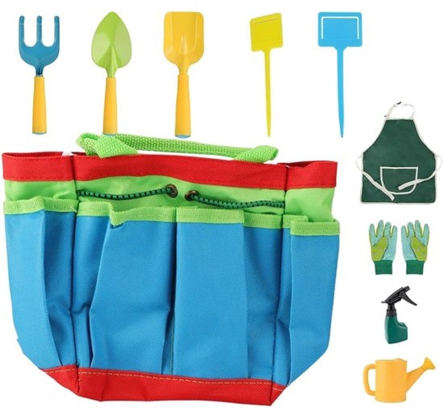 Kindertuingereedschap - Buitenspeelgoedset - Buiten spelen - Kindvriendelijk ontwerp - 10-delig - Vrolijke kleuren