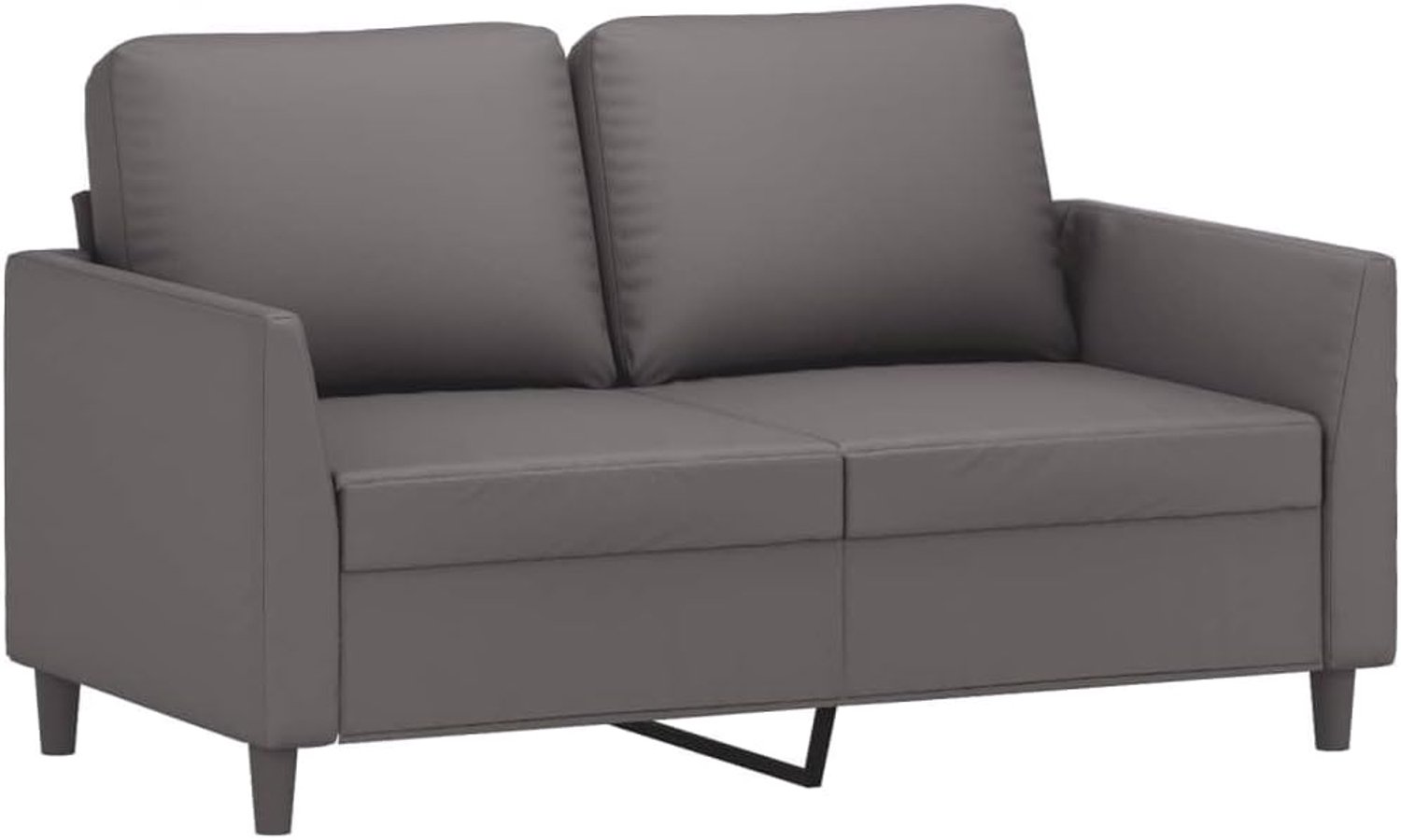 2-zitsbank, grijs, 120 cm, kunstleer, woonkamerbank, kantoorbank, slaapkamerbank, loungebank voor woonkamer, slaapkamer, logeerkamer
