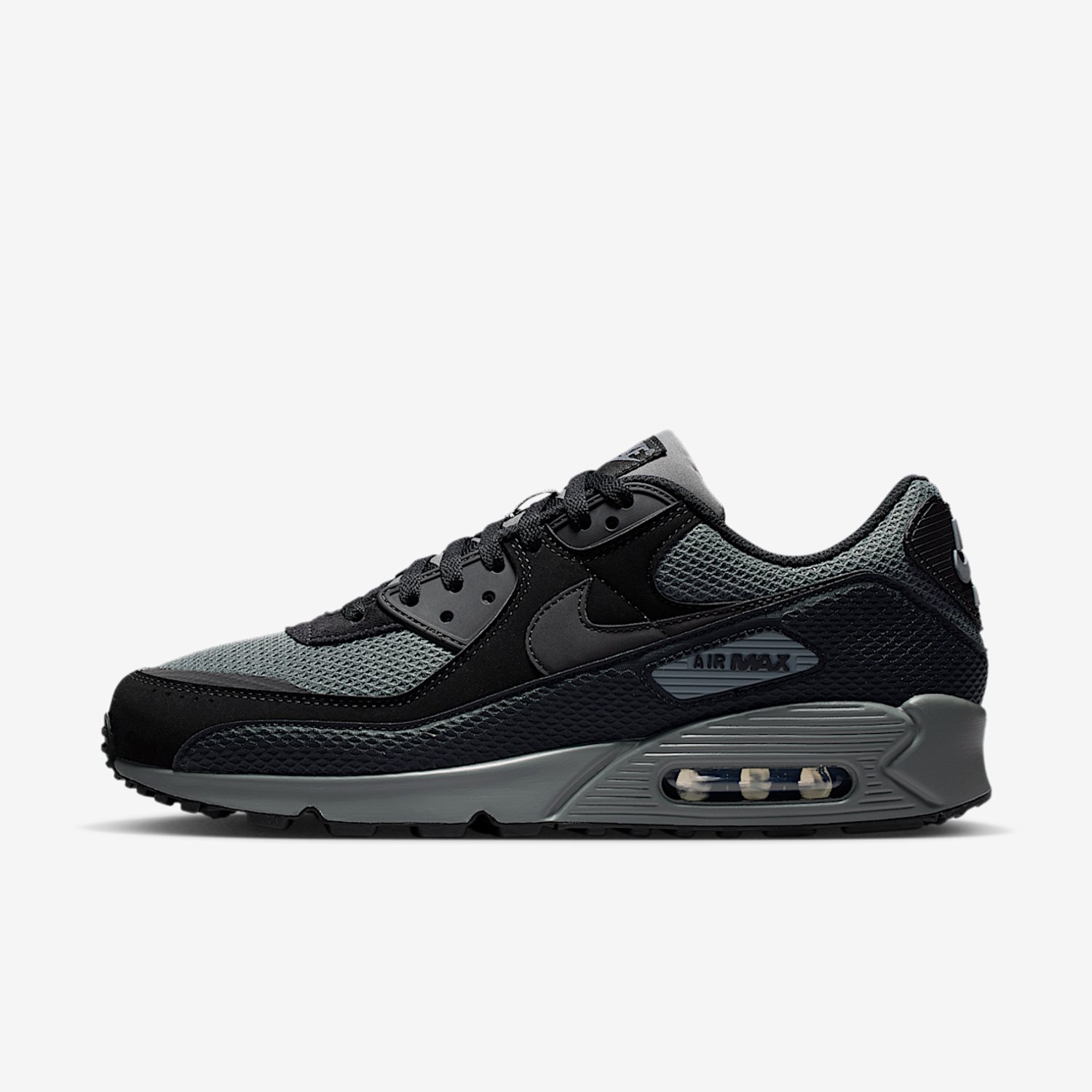 Nike Air Max 90 Premium Sneakers – -Iron Air Max Lifestyle Heren Sneakers voor Mannen Zwart
