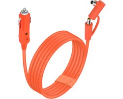 Autooplaadkabel met sigarettenaansteker op DC-stekker, 2 m, 14 AWG, 12 V/24 V, 15 A, compatibel met Jackery, Bluetti, Anker, Grecell