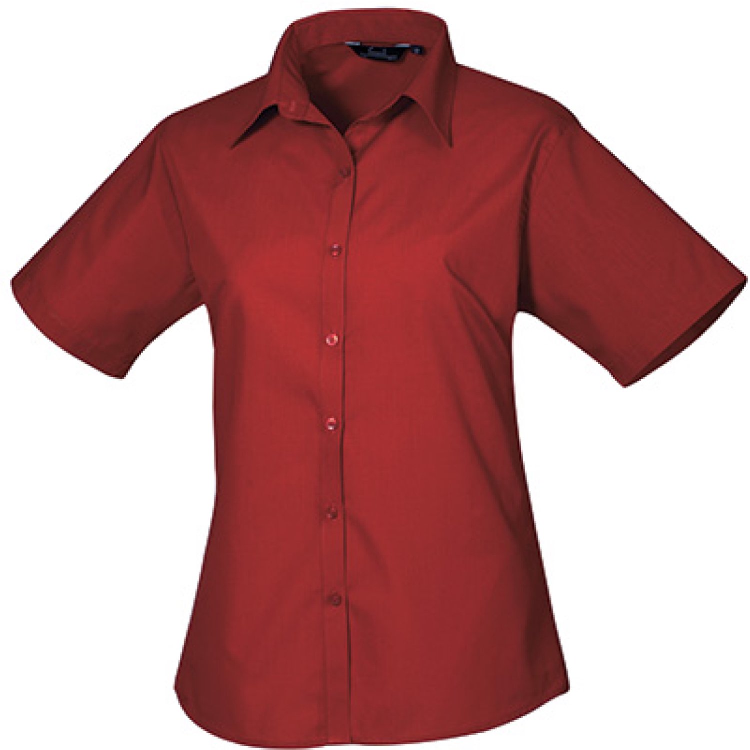 Premier Workwear - Women´s Poplin Short Sleeve Blouse - Burgundy - 46 (XXL/18)