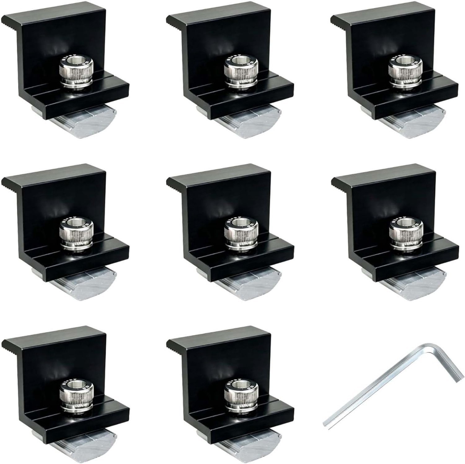 Zonnepaneelklemmen 30 mm - aluminium PV module eindklemmen - corrosiebestendig - lange levensduur - 8 stuks - ServiceTopper