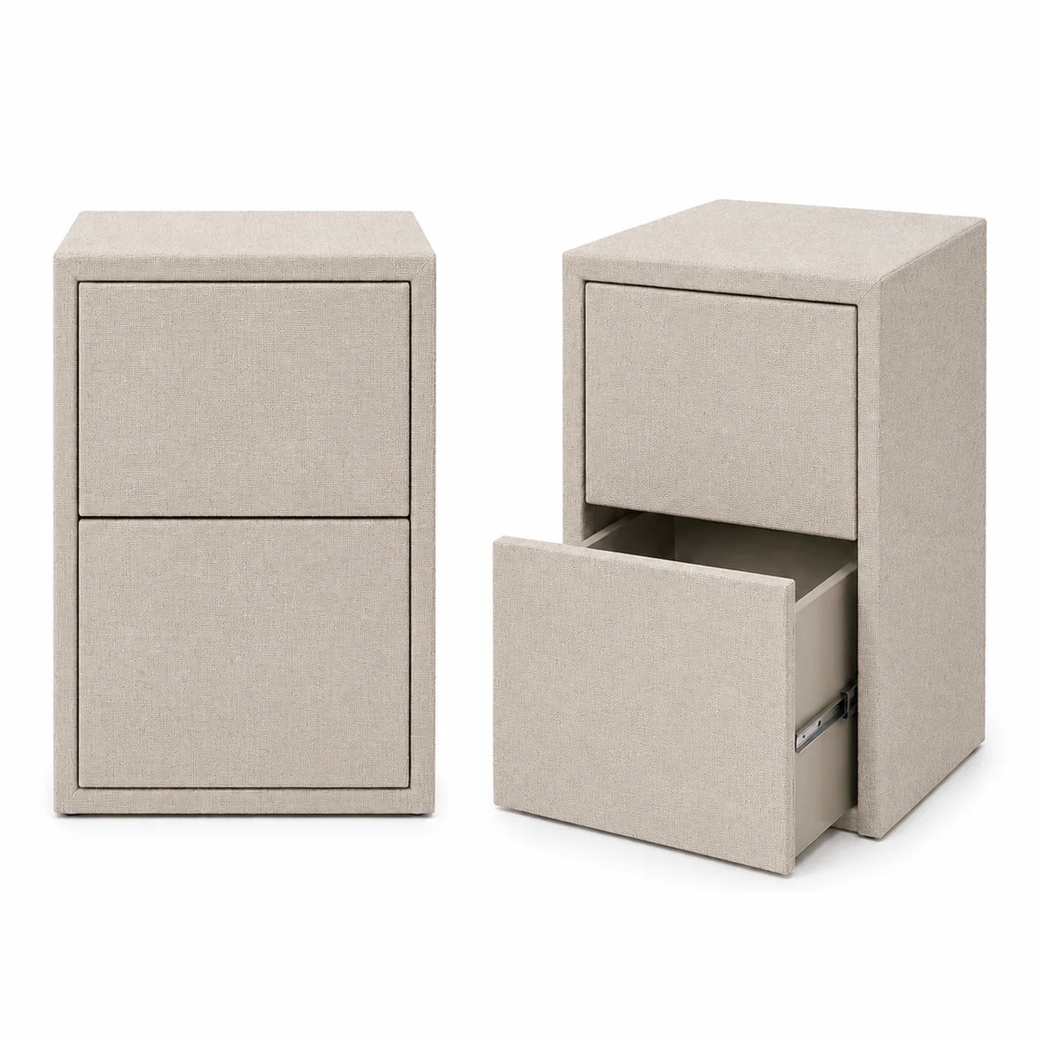 Mörgenn Nachtkastje Full - 2 Push-to-open Lades - Dicht Model - Greige - 40x40x60 cm greige (sic austin 5)