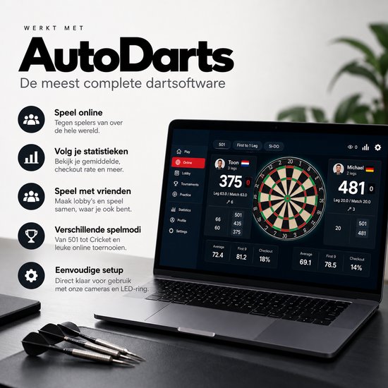 YUOM. Automatisch Dart Scoring Systeem - Compatibel met Autodarts - Geschikt voor Winmau Plasma Dartbord Verlichting - incl. installatie-hulp - Zwart van YUOM. — afbeelding 4