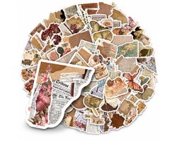 Knaak Vintage Stickers - Set van 52 Retro Stickers - Ideaal voor Bullet Journal, Scrapbook & Creatieve Decoratie