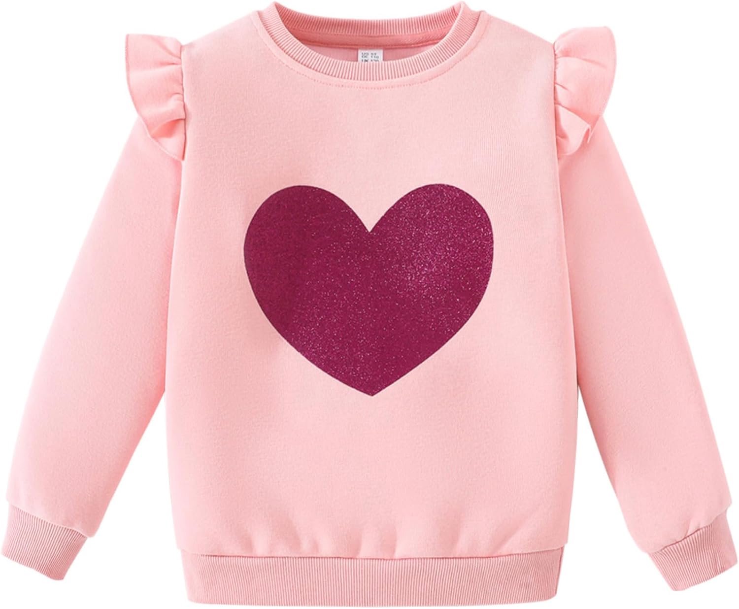 Sweatshirt voor meisjes, katoen, hart, lange mouwen, warm, 2-7 jaar