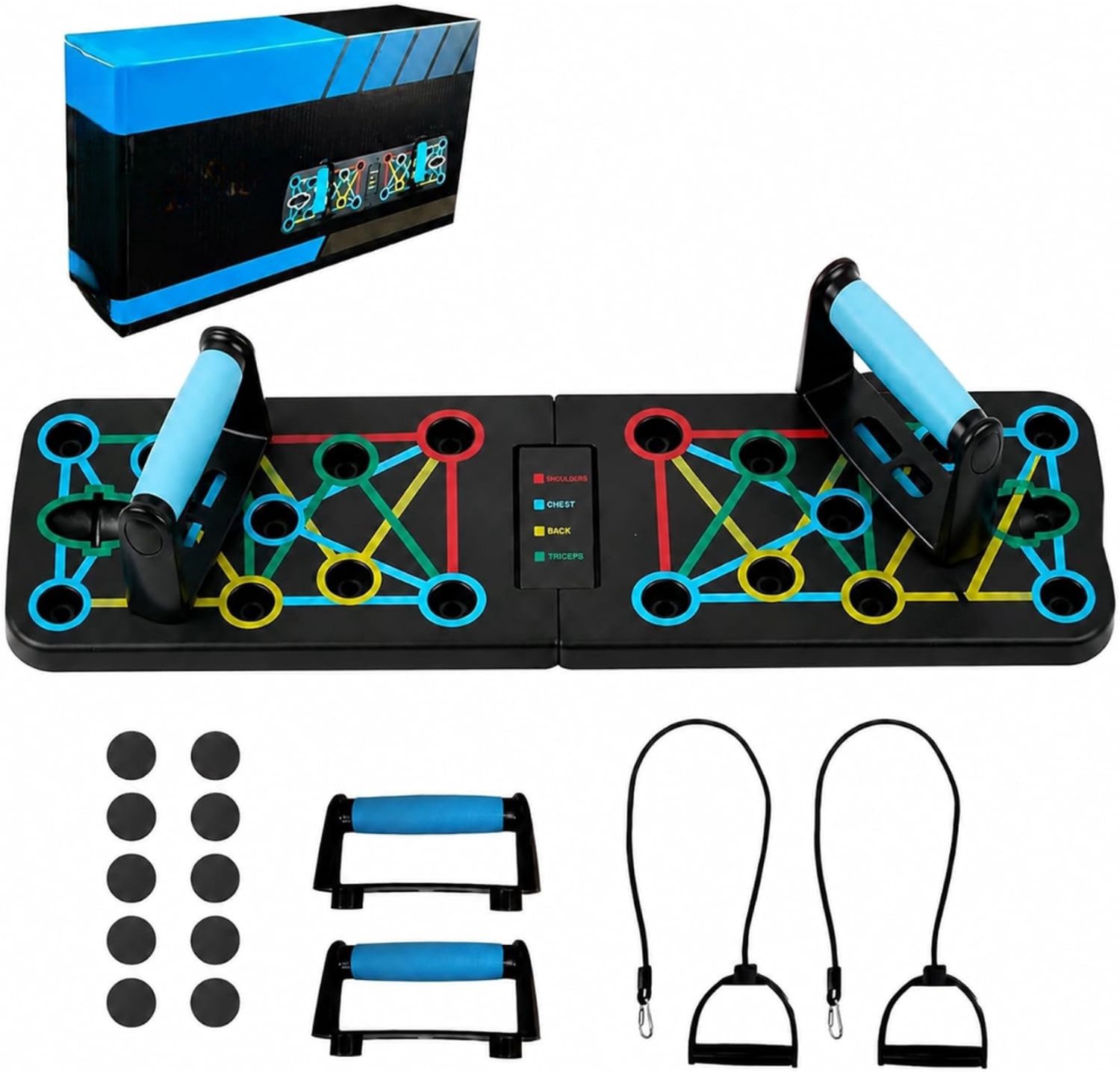 Levo® Push up Bord - Parallettes - Push up Board - Zwart - 33cm x 19cm x 9cm