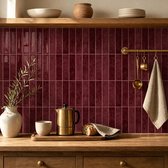 20 Stucks Plaktegels - 3D-epoxy-muursticker - Decoratie Sticker Tegels - behang - Woondecoratie - Afneembaar - Waterbestendig - DIY - Creatieve woondecoratie - spatwaterdicht - Geschikt voor keukens, badkamers en woonkamers - rood