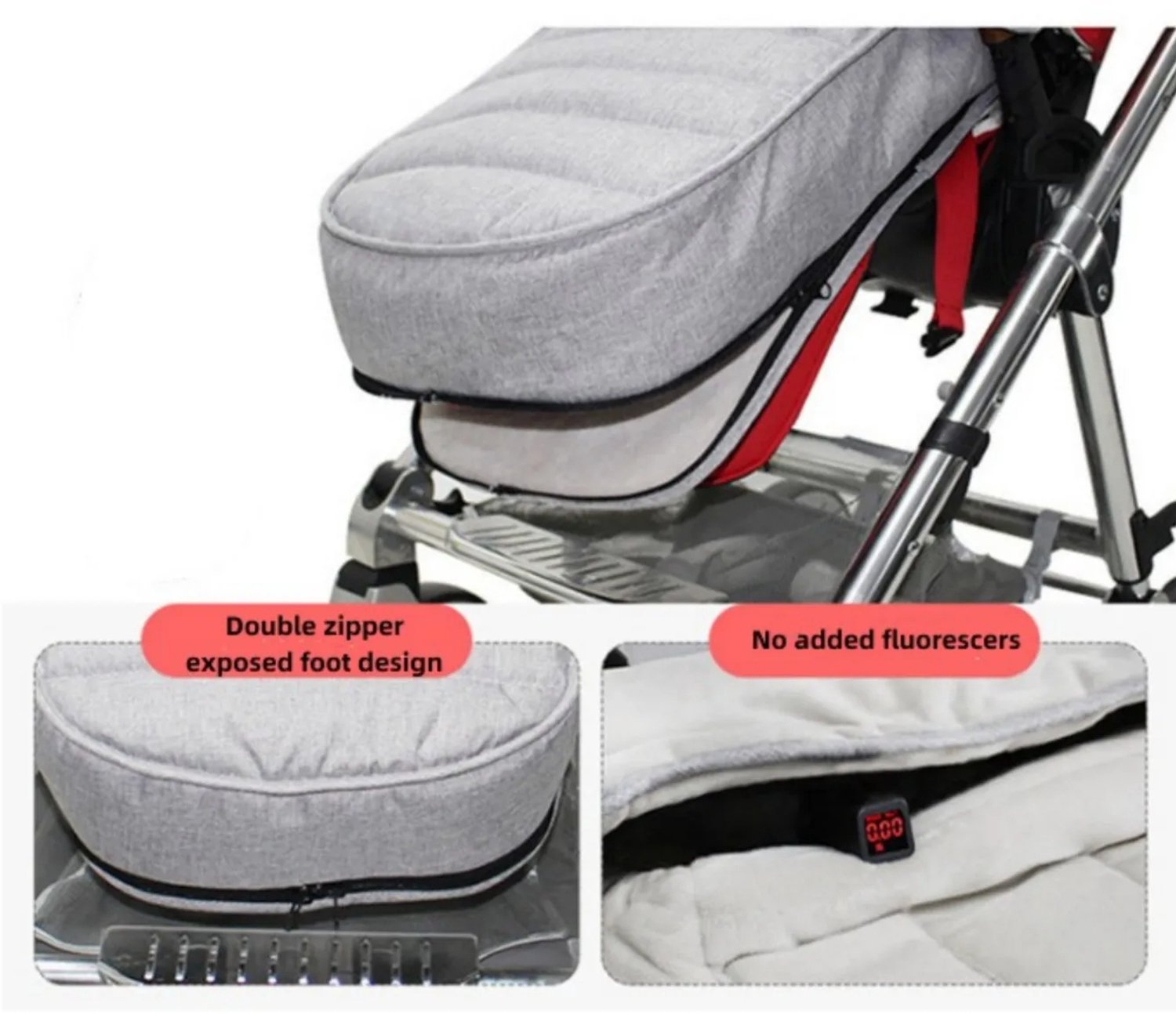 Kinderwagen Slaapzak - Voetenzak - Winterslaapzak - Zwart Polyester - Winddicht en Verdikt - Warm Gevoerd - Met Hoofdkap - Universeel - 1-3 Jaar - Voor Winter en Koude Dagen