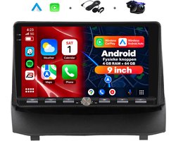 Boscer 2 Din Autoradio - Geschikt voor Ford Fiesta (2009-2014) - Draadloos Apple CarPlay & Android Auto - Vernieuwd Bedieningspaneel - 9 Inch HD Touchscreen - Android 15 - 4+64GB - WiFi, Bluetooth & USB - Camera & Microfoon