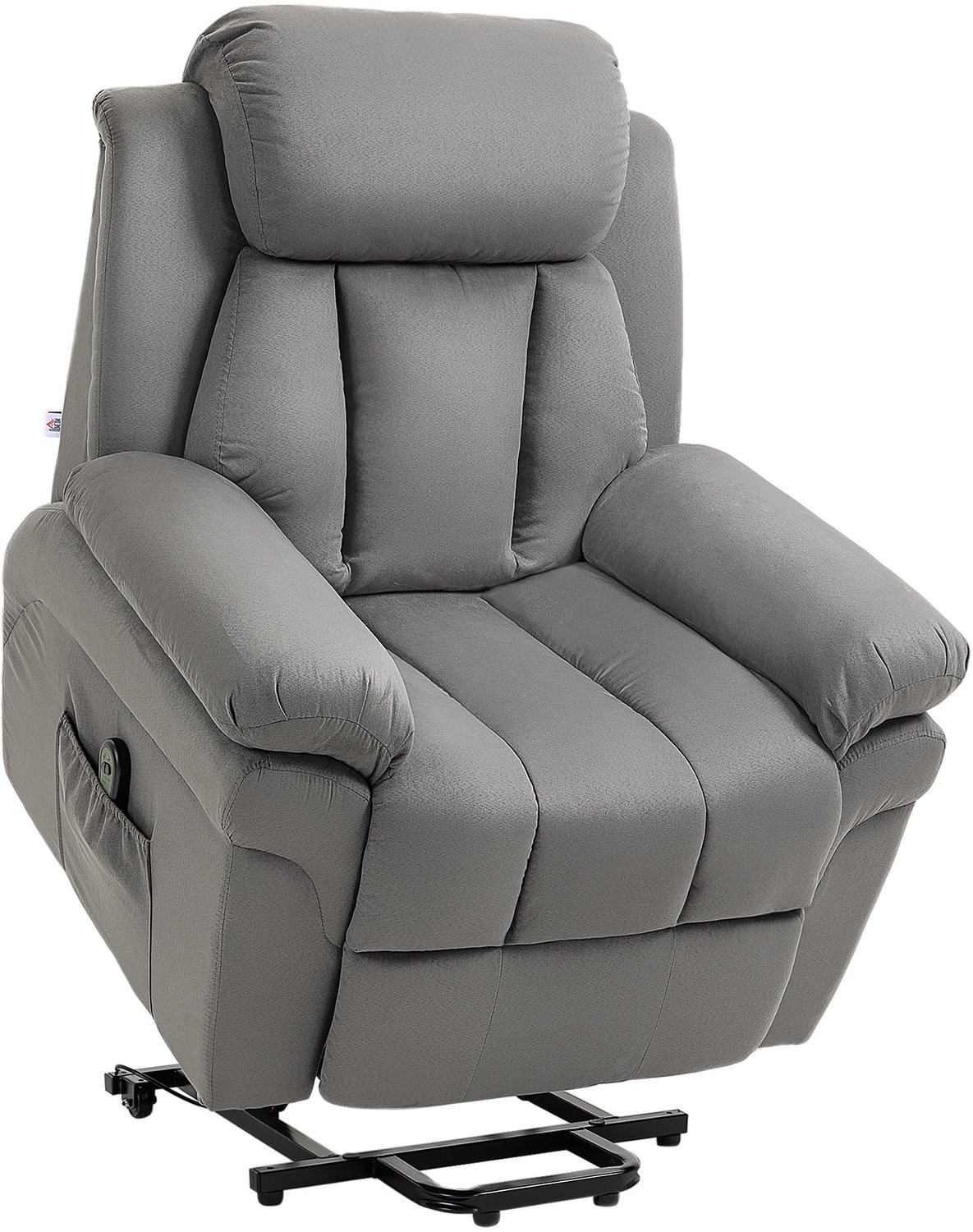 Homcom Elektrische Liftstoel - fluweel (100% polyester) - 96x93x105cm - Lichtgrijs
