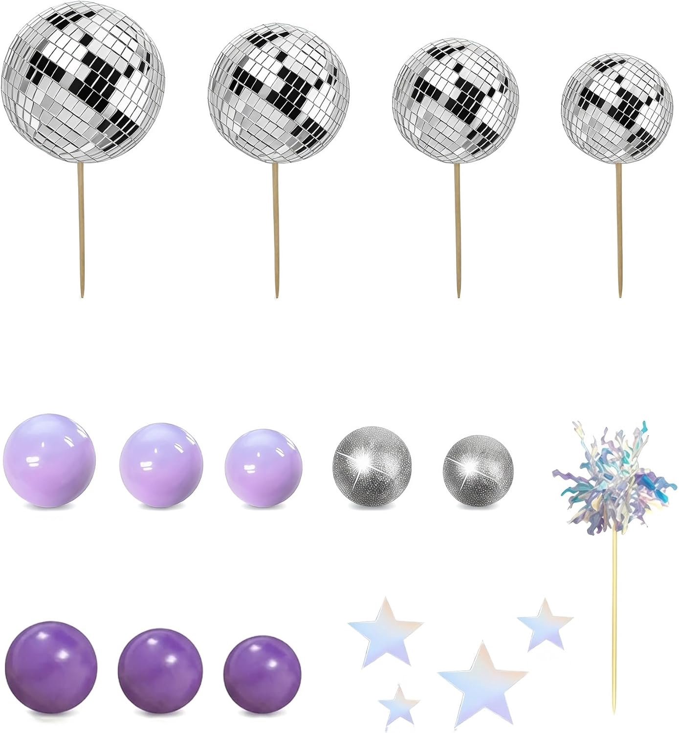 Topper 37 stuks - Verjaardag zilver