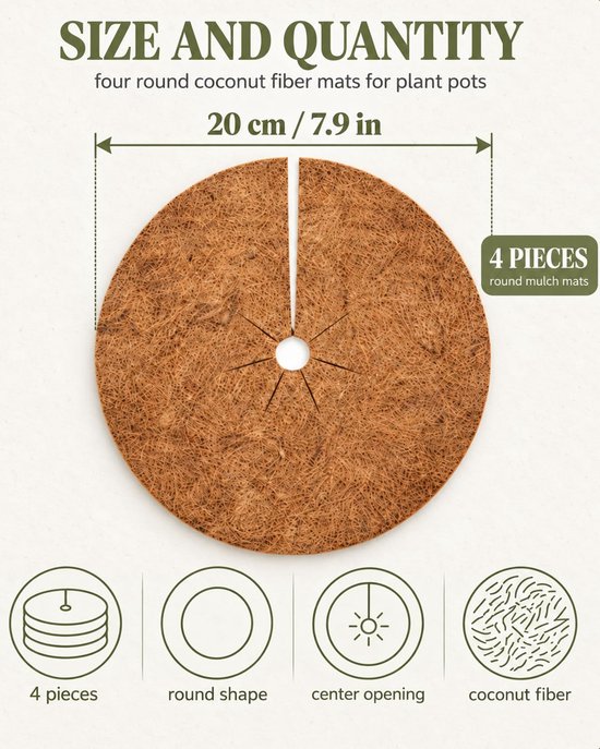 4 stuks, Ø 20 cm, rond, voor plantenbakken — afbeelding 3