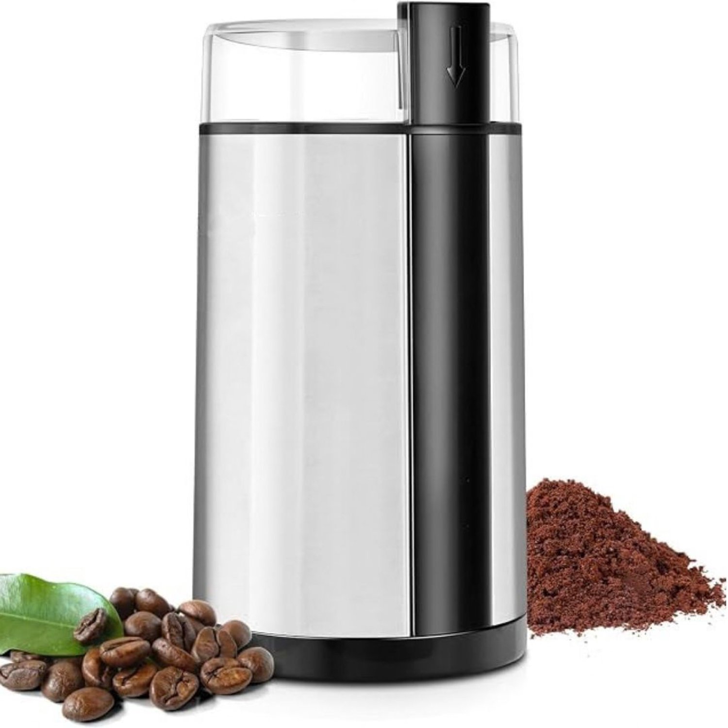 Koffiemolen Electrisch - Koffiebonen Maler - Koffiebonen Machine - Zwart en Zilver