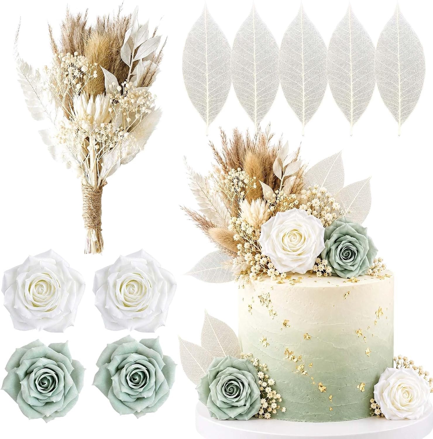 Boho ballen taartdecoratie 10 stuks