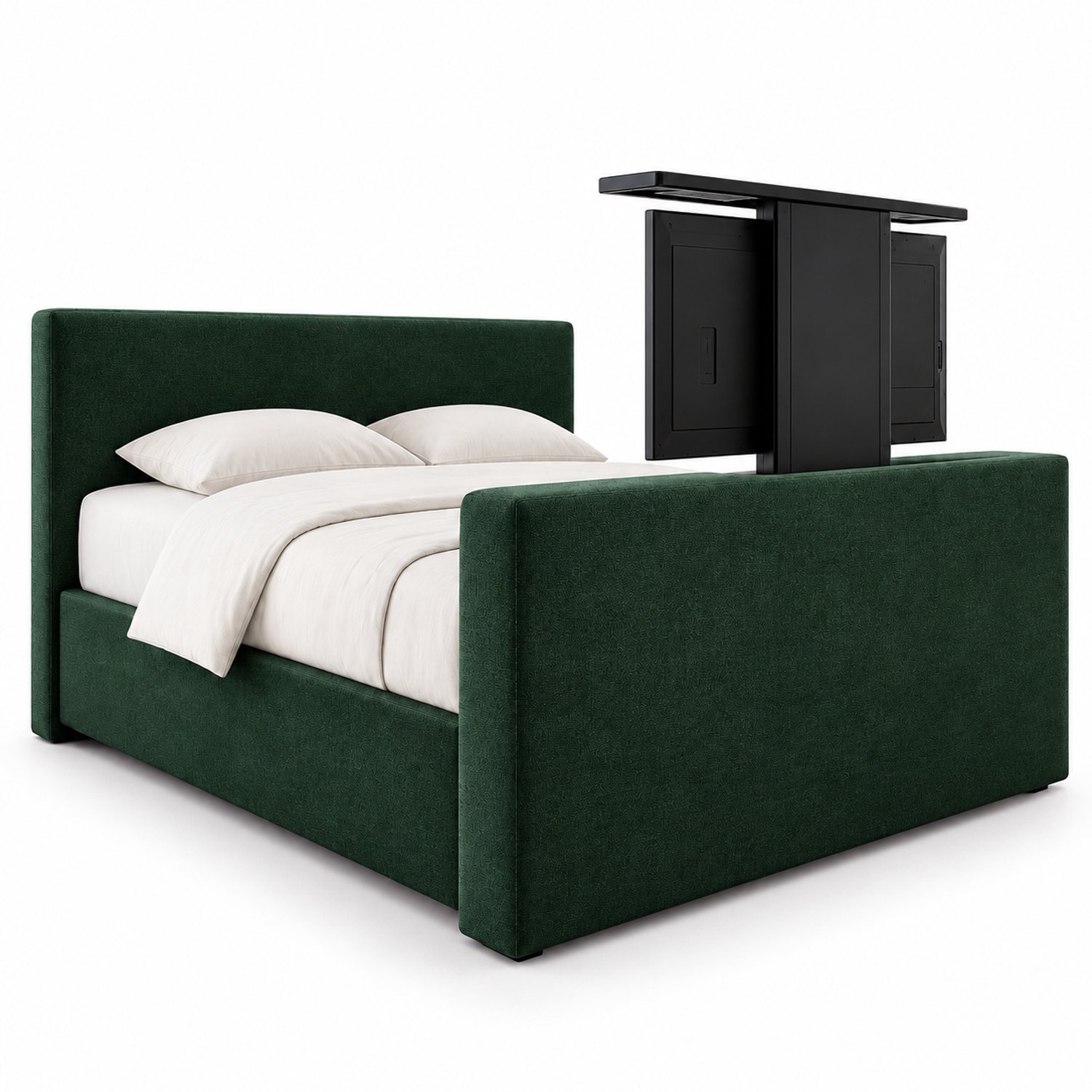 Boxspring FD Boxspring met TV-lift Monza Luxe pocketvering Stof 150x220 cm donkergroen