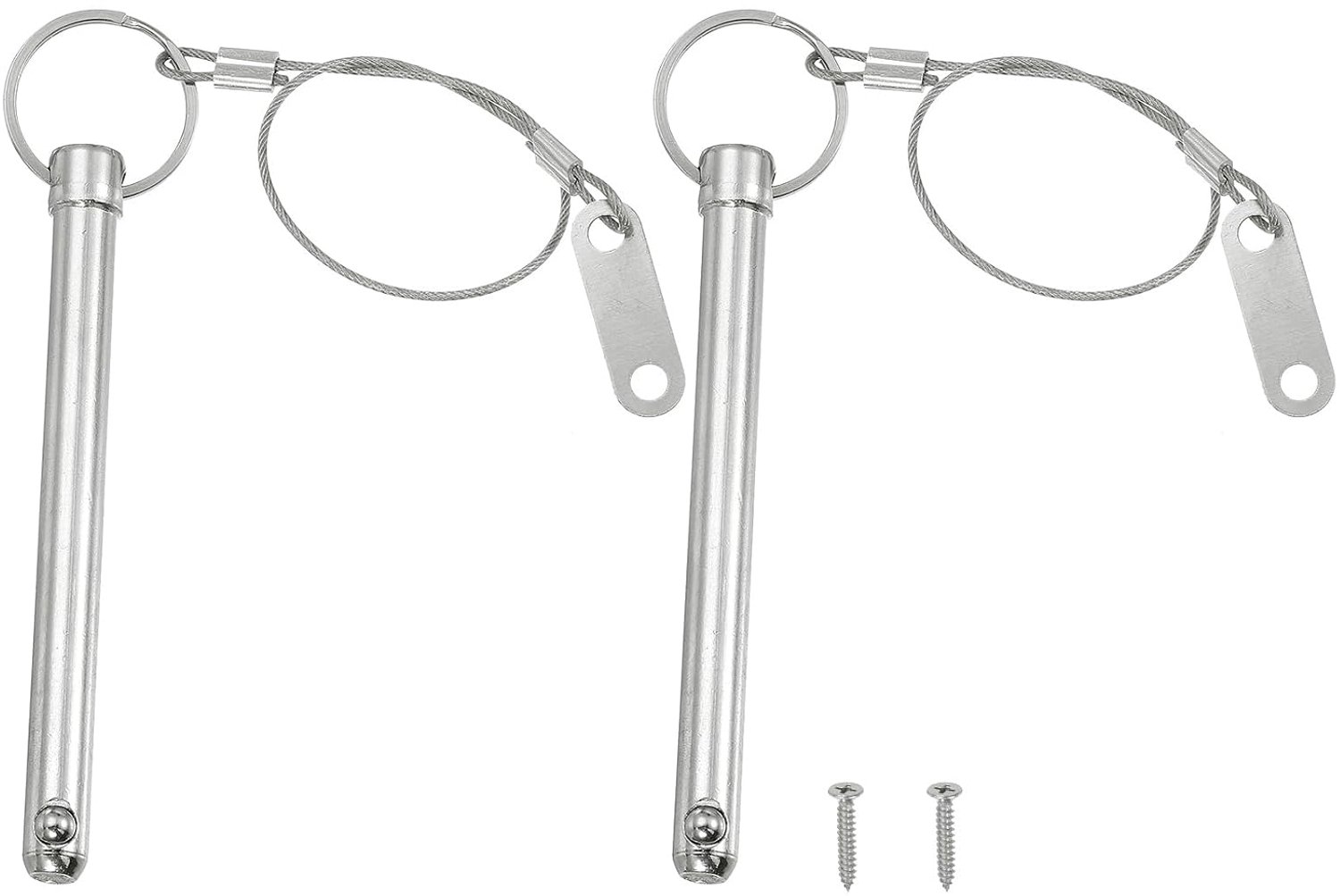 Snelspanpen 10 mm - koolstofstaal - 2 stuks met draad - ideaal voor Bimini toppen - ServiceTopper