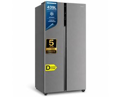 Heinner HSBS-HM442NFINVXD Amerikaanse Side-by-Side Koelkast – 442 L – Full No Frost – LED Touch Display – Smart Eco Functie – RVS – 5 Jaar Garantie