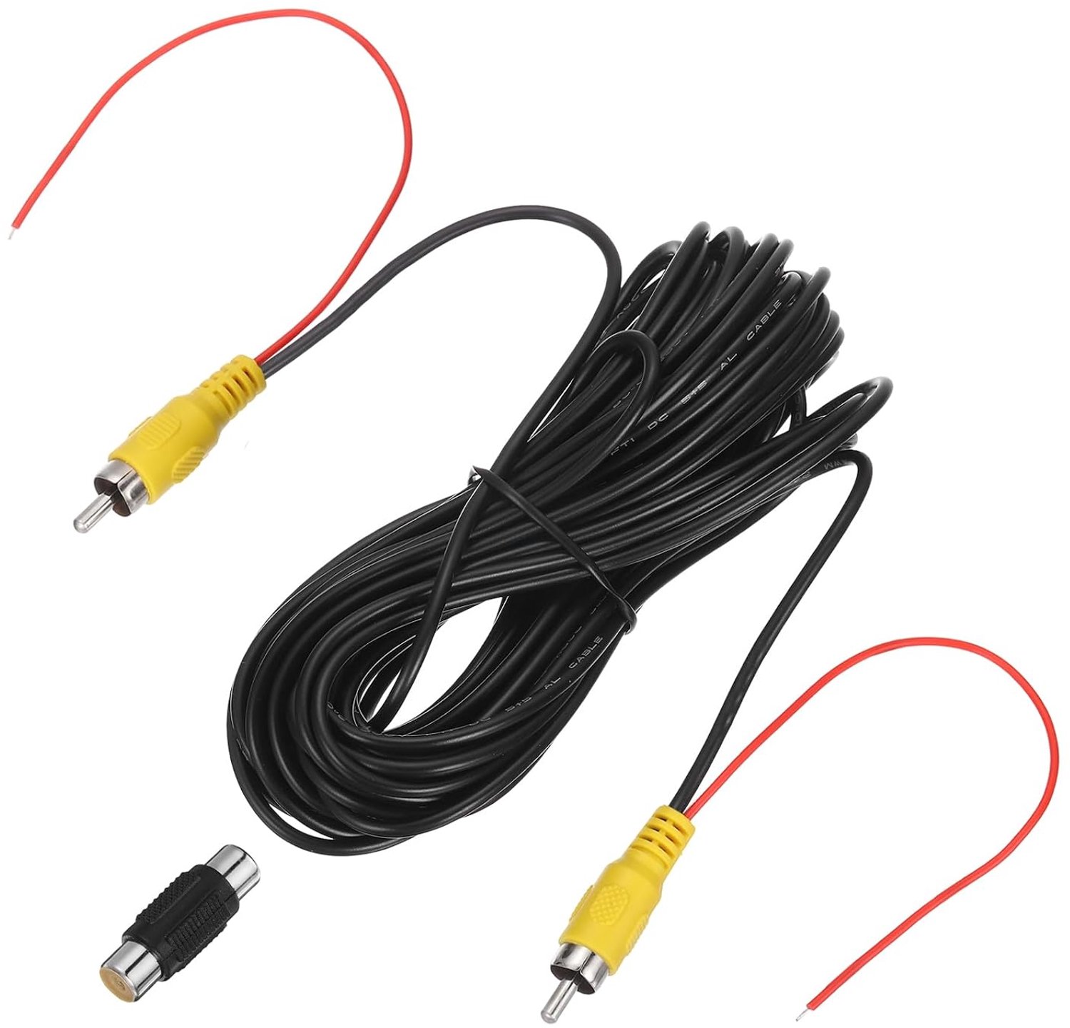 RCA-videokabel 12 m - video-verlengkabel voor achteruitrijcamera - compatibel met monitoren - Vemera