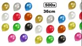 500x Super kwaliteit ballonnen metallic assortie 36cm