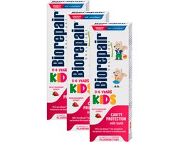 Biorepair Kids Tandpasta - Aardbei - 3 x 50 ml - Melktanden (0-6 jaar)