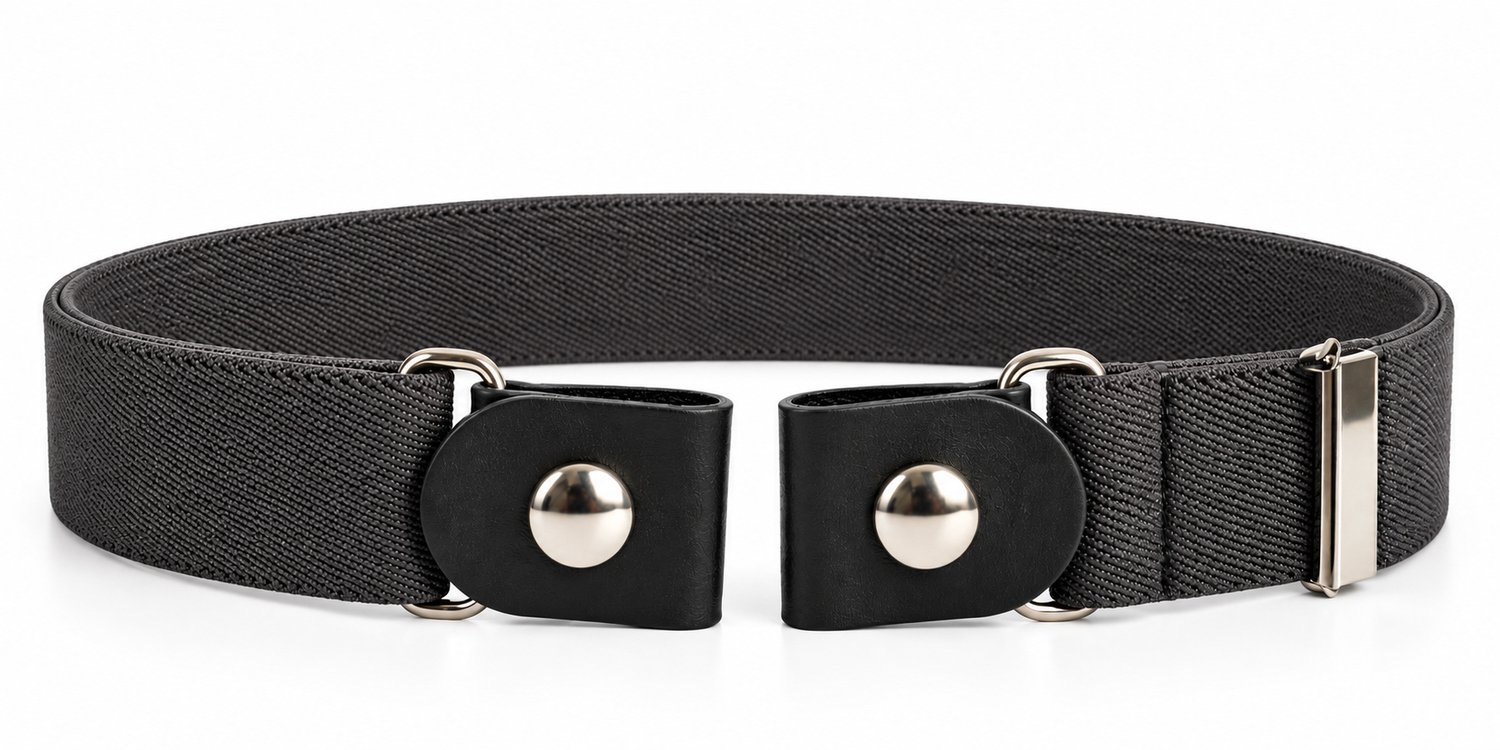 Elastische Riem Zonder Gesp – Donker Grijs – 3 cm Breed – Gesploze Riem – Verstelbaar – Dames, Heren & Kinderen