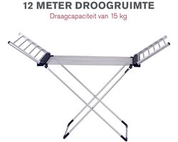 Elektrisch Droogrek - Wasrek Inklapbaar - Aluminium - Grijs