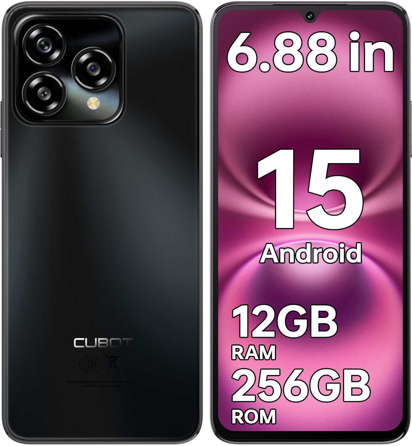 CUBOT A40 4G Smartphone 12GB RAM-256GB ROM-6,88" 120Hz HD 48MP-5100mAh-Android15