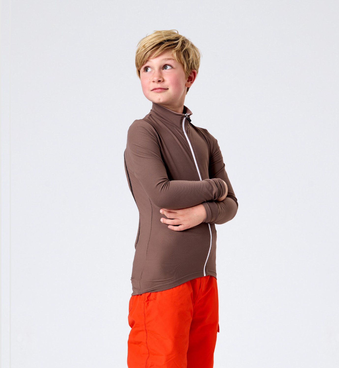 Mountain Hero Rugbeschermer Wintersport Kids - Uitwisselbare Beschermingspad - Classique Brown - Maat 152
