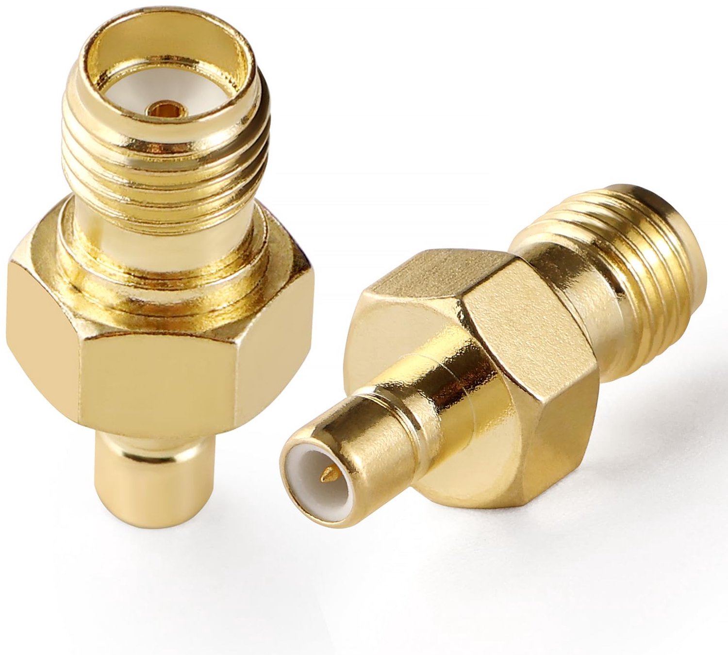 SMA naar SMB connector 2 stuks - vrouwelijk naar mannelijk - hoogwaardige messing - voor DAB autoradio antenne - Vemera
