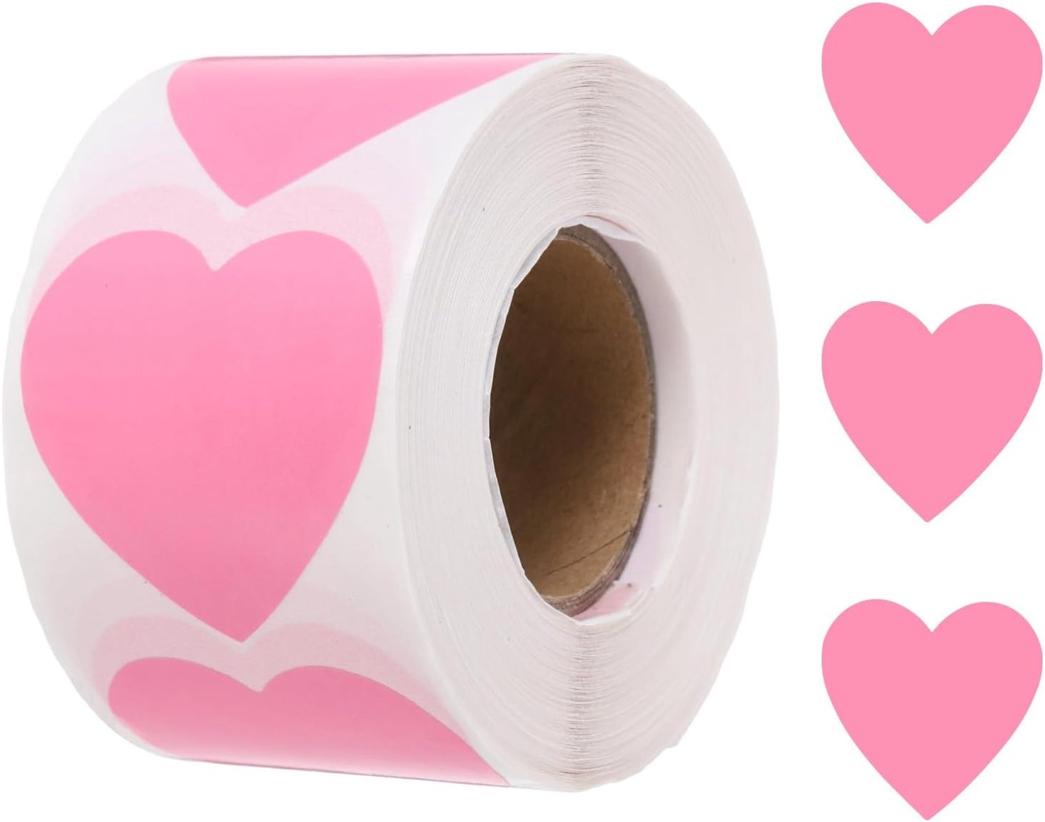 Hartstickers 3,8 cm - roze - zelfklevend - ideaal voor knutselen, 500 stuks - m-winkel