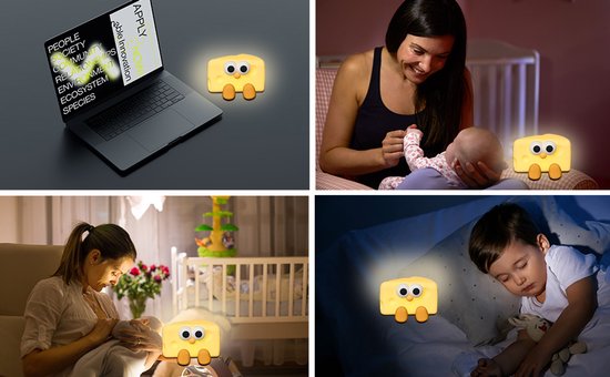 Ryoudavell - Schattig Kaas Nachtlampje LED – Siliconen Nachtlampje - USB Oplaadbaar - Kinderkamer – Timer - Telefoonhouder - Kinder nachtlampje - Slaapkamer - Nachtlampje kinderen - Dimbaar - Draadloos - Nachtlampje baby – Bedlampje -Voor Volwassenen van ryoudavell — afbeelding 5