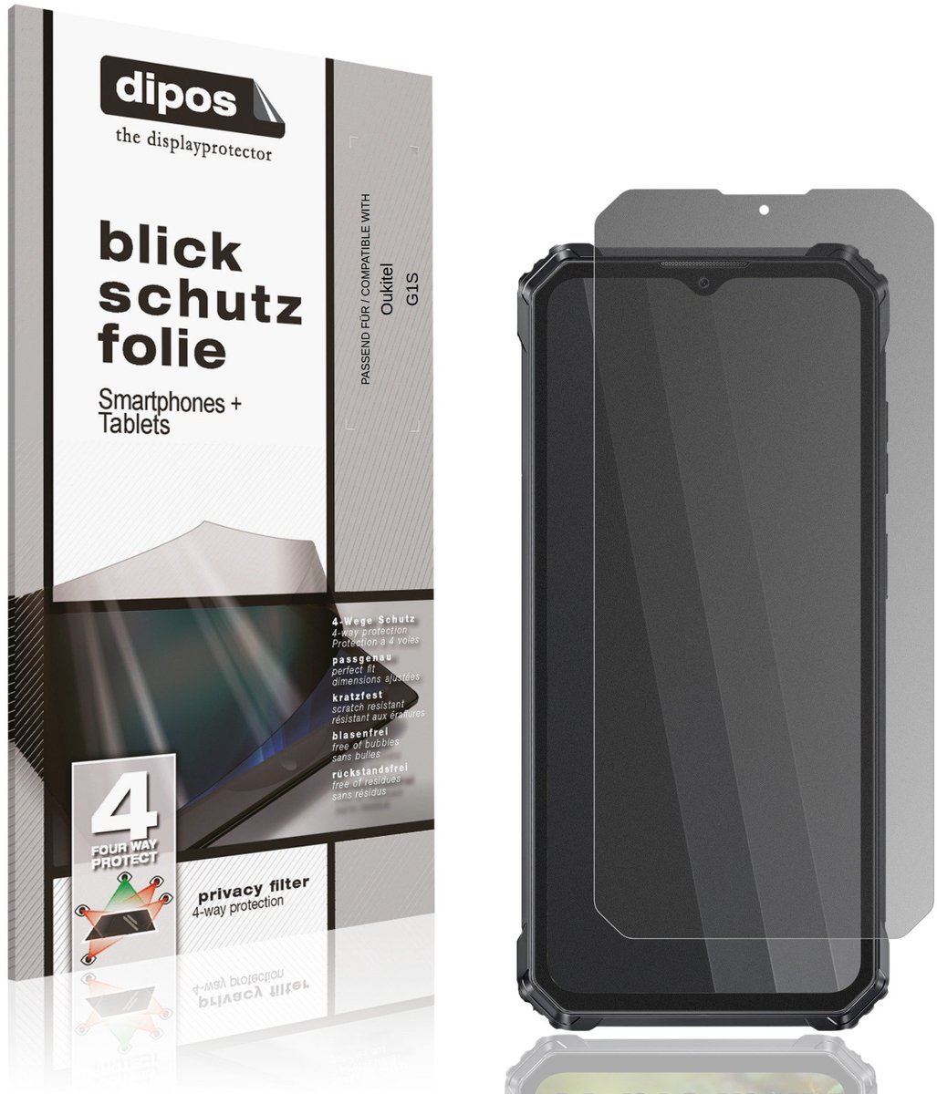 dipos – Matte Privacy Screenprotector geschikt voor Oukitel G1S | Anti-Spy Beschermfolie