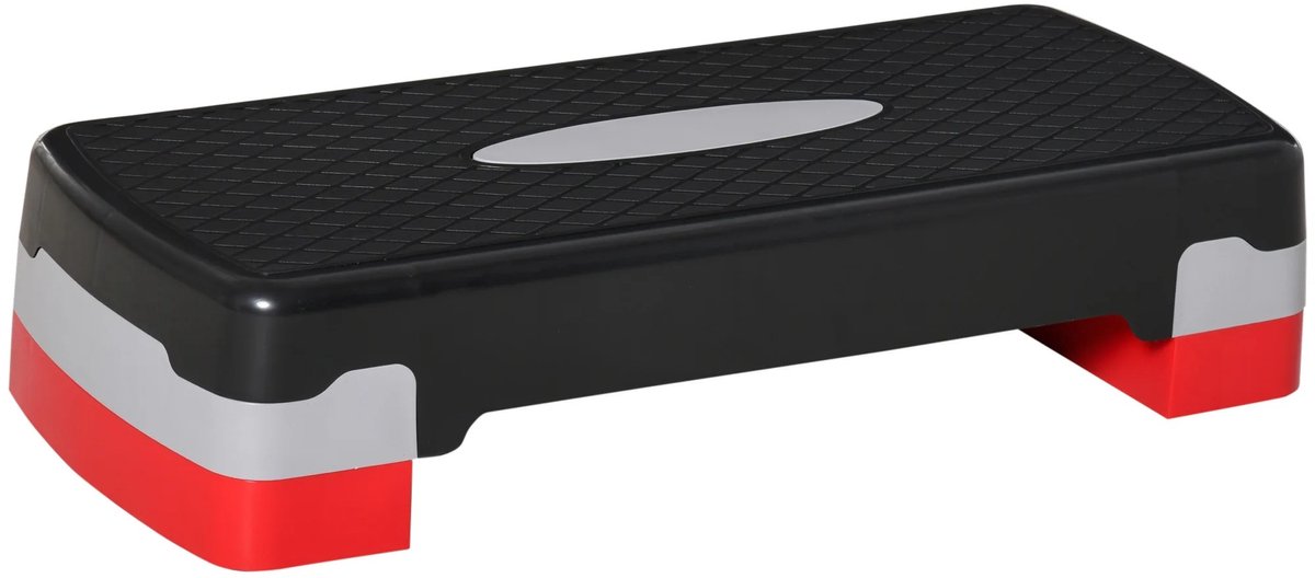 Veya Fitness step - Stepper - Steps - Verstelbaar - Aerobic - Zwart Grijs Rood - Verstelbaar - Draagkracht 150kg - 10 of 15cm hoog