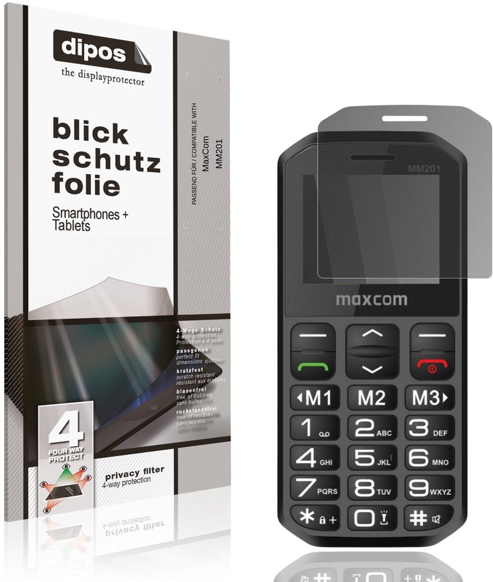 dipos – Matte Privacy Screenprotector geschikt voor MaxCom MM201 | Anti-Spy Beschermfolie