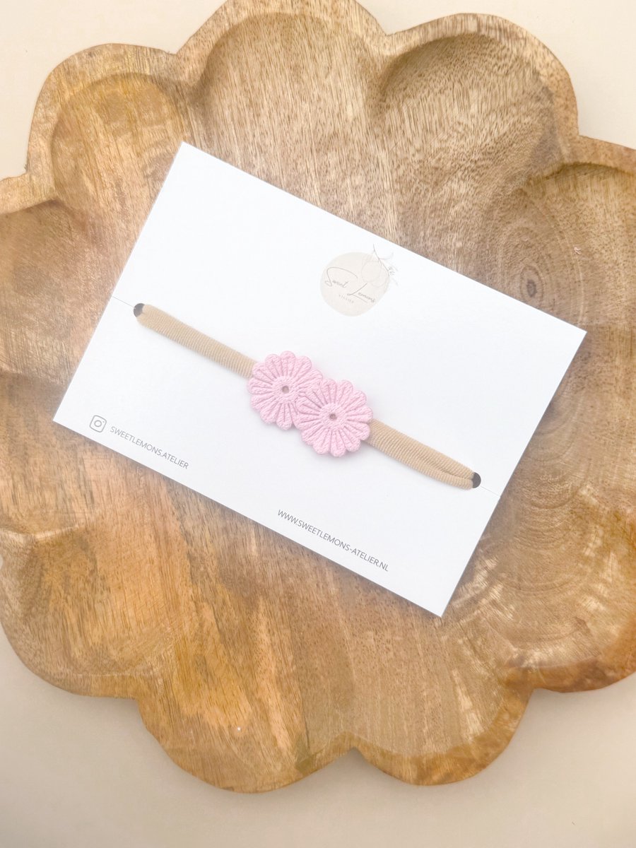 Haarband Bloom - Roze - Newborn Haaraccessoires - Elastiche Haarband - Haarbandjes voor Baby & Newborn - Haarbanden voor Meisjes & Kinderen - Kraamcadeau - Babyshower