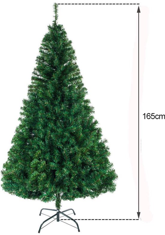 Kunstkerstboom - 165 cm - Groen - 850 takken - PVC met metalen standaard